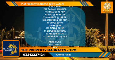Residential Plot for Sale in Sector F - Tauheed Block -  Bahria Town, Lahore - (BP-40974)