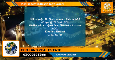 Residential Plot for Sale in Bahria Town, Lahore - (BP-41082)