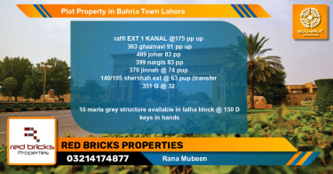 Residential Plot for Sale in Bahria Town, Lahore - (BP-41089)