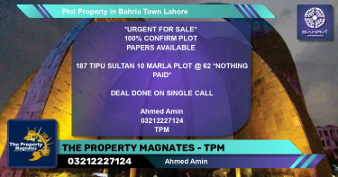 Residential Plot for Sale in Bahria Town, Lahore - (BP-41102)