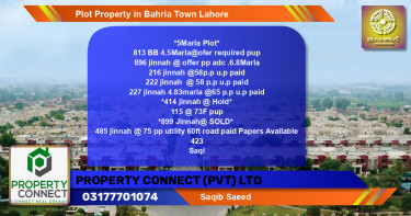 Residential Plot for Sale in Bahria Town, Lahore - (BP-41114)