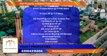 Residential Plot for Sale in Bahria Town, Lahore - (BP-41118)