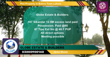Residential Plot for Sale in Bahria Town, Lahore - (BP-41157)