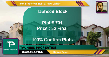Residential Plot for Sale in Bahria Town, Lahore - (BP-41182)