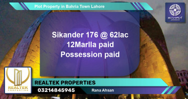 Residential Plot for Sale in Bahria Town, Lahore - (BP-41212)