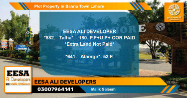 Residential Plot for Sale in Bahria Town, Lahore - (BP-41221)