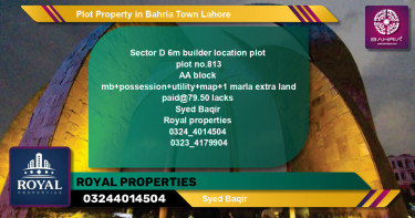 Residential Plot for Sale in Bahria Town, Lahore - (BP-41237)