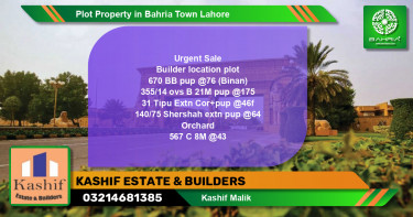 Residential Plot for Sale in Bahria Town, Lahore - (BP-41260)