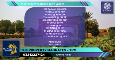 Residential Plot for Sale in Sector F - Tauheed Block -  Bahria Town, Lahore - (BP-41271)