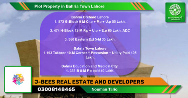 Residential Plot for Sale in Bahria Town, Lahore - (BP-41284)