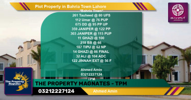 Residential Plot for Sale in Sector F - Tauheed Block -  Bahria Town, Lahore - (BP-41357)