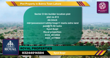 Residential Plot for Sale in Bahria Town, Lahore - (BP-41406)