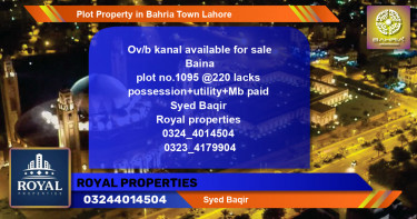 Residential Plot for Sale in Bahria Town, Lahore - (BP-41413)
