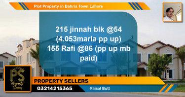 Residential Plot for Sale in Bahria Town, Lahore - (BP-41467)
