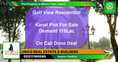 Residential Plot for Sale in Bahria Town, Lahore - (BP-41532)