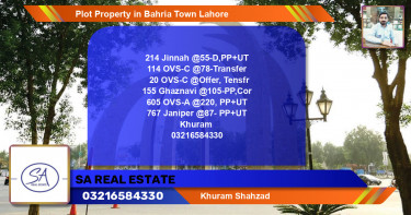 Residential Plot for Sale in Bahria Town, Lahore - (BP-41542)