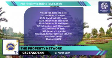 Residential Plot for Sale in Bahria Town, Lahore - (BP-41577)