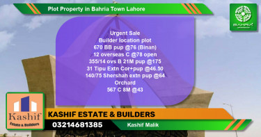 Residential Plot for Sale in Bahria Town, Lahore - (BP-41617)