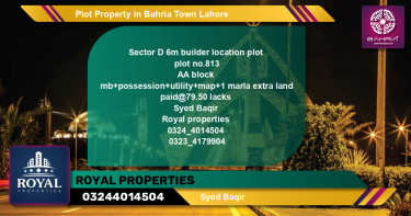 Residential Plot for Sale in Bahria Town, Lahore - (BP-41638)