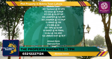 Residential Plot for Sale in Sector F - Tauheed Block -  Bahria Town, Lahore - (BP-41650)