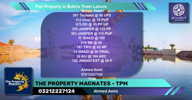 Residential Plot for Sale in Sector F - Tauheed Block -  Bahria Town, Lahore - (BP-41681)