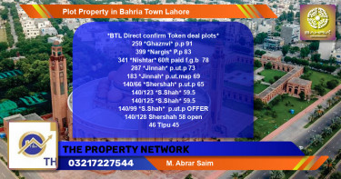 Residential Plot for Sale in Bahria Town, Lahore - (BP-41726)