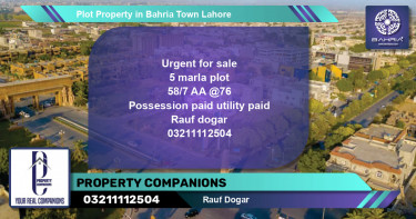 Residential Plot for Sale in Bahria Town, Lahore - (BP-41727)