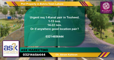 Residential Plot for Sale in Bahria Town, Lahore - (BP-41758)