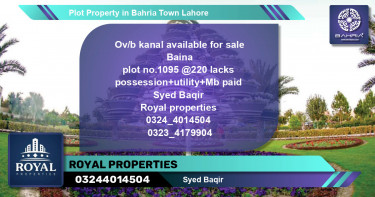 Residential Plot for Sale in Bahria Town, Lahore - (BP-41765)