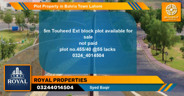 Residential Plot for Sale in Bahria Town, Lahore - (BP-41766)