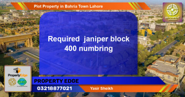 Residential Plot for Sale in Bahria Town, Lahore - (BP-41774)