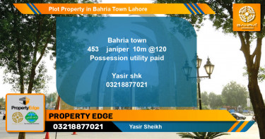Residential Plot for Sale in Bahria Town, Lahore - (BP-41779)