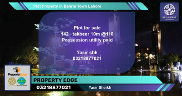 Residential Plot for Sale in Bahria Town, Lahore - (BP-41781)