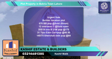 Residential Plot for Sale in Bahria Town, Lahore - (BP-41801)