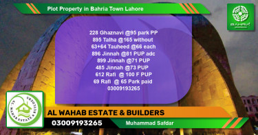 Residential Plot for Sale in Bahria Town, Lahore - (BP-41811)