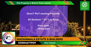 Residential Plot for Sale in Bahria Town, Lahore - (BP-41942)