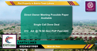 Residential Plot for Sale in Bahria Town, Lahore - (BP-41994)