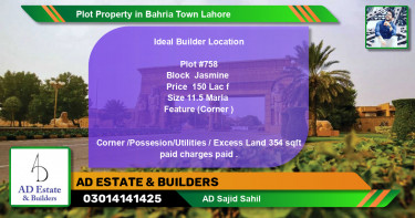 Residential Plot for Sale in Bahria Town, Lahore - (BP-42086)