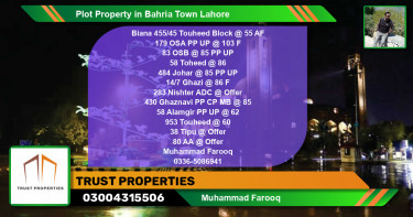 Residential Plot for Sale in Bahria Town, Lahore - (BP-42103)