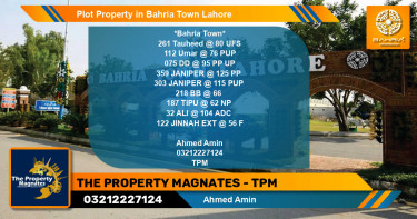 Residential Plot for Sale in Sector F - Tauheed Block -  Bahria Town, Lahore - (BP-42131)
