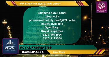 Residential Plot for Sale in Bahria Town, Lahore - (BP-42150)