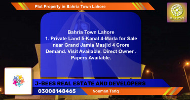 Residential Plot for Sale in Bahria Town, Lahore - (BP-42153)