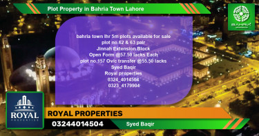 Residential Plot for Sale in Bahria Town, Lahore - (BP-42156)