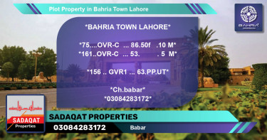 Residential Plot for Sale in Bahria Town, Lahore - (BP-42180)