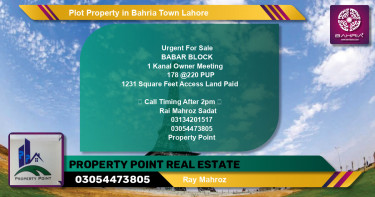 Residential Plot for Sale in Bahria Town, Lahore - (BP-42211)