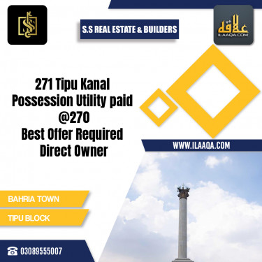 20 Marla Residential Plot for Sale in Sector F - Tipu Sultan Block -  Bahria Town, Lahore - (BP-426941)