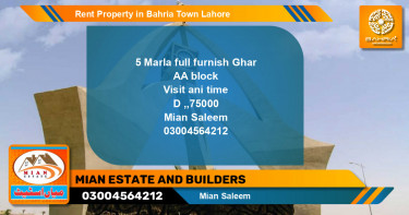 Residential Property for Rent in Bahria Town, Lahore - (BP-42736)