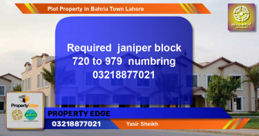 Residential Plot for Sale in Bahria Town, Lahore - (BP-42744)