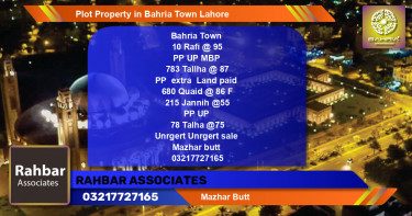 Residential Plot for Sale in Bahria Town, Lahore - (BP-42746)