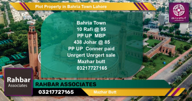 Residential Plot for Sale in Bahria Town, Lahore - (BP-42748)